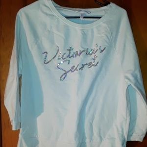 Victoria's secret, white, half sleeve sweatshirt